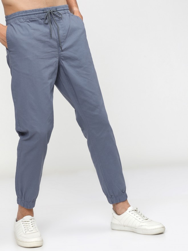 Buy Highlander Folkstone Grey Jogger Slim Fit Trouser for Men Online at ...