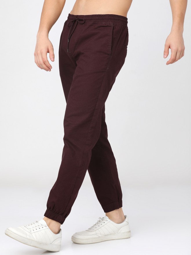 Brown Sweatpants For Men Male Casual Business Solid Slim Pants
