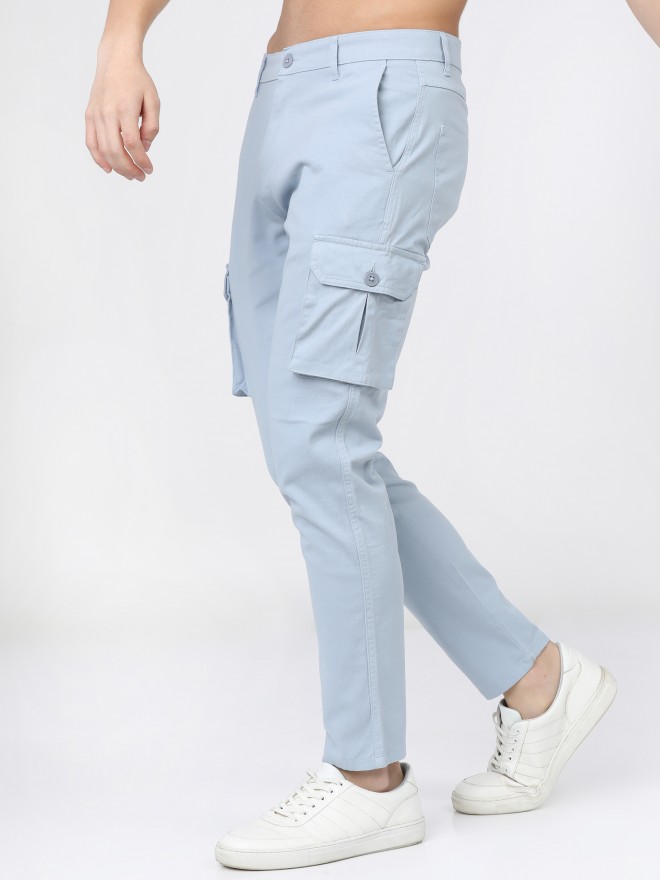 Buy Ice Blue Trousers & Pants for Men by FAME FOREVER BY LIFESTYLE Online |  Ajio.com