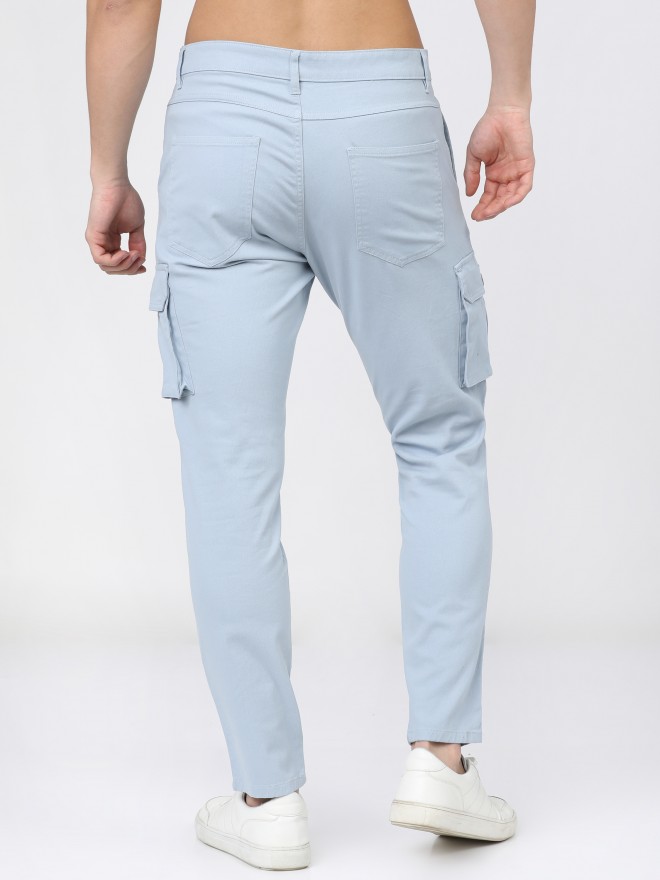 Buy Highlander Ice Blue Slim Fit Cargo Trouser for Men Online at Rs.779 ...