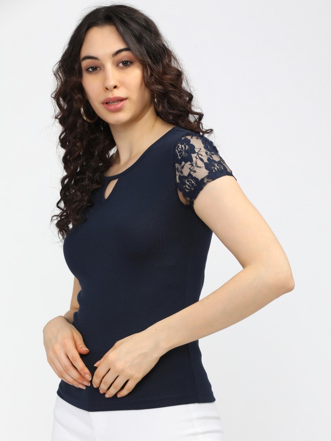 Buy Tokyo Talkies Navy Blue Knited Top For Women Online At Rs 289 Ketch