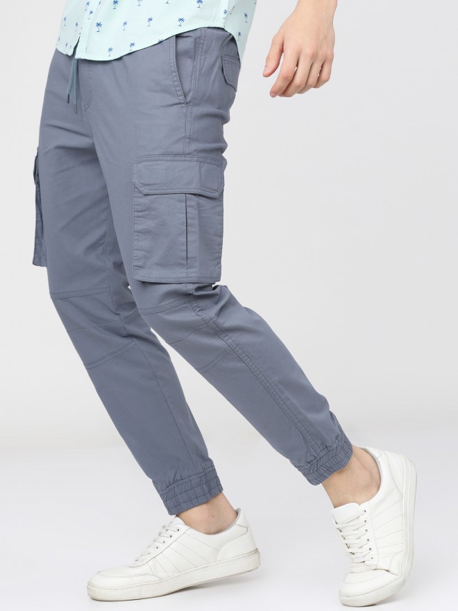 Buy Light Grey Patch Pocket Knitted Men Jogger Online in India -Beyoung