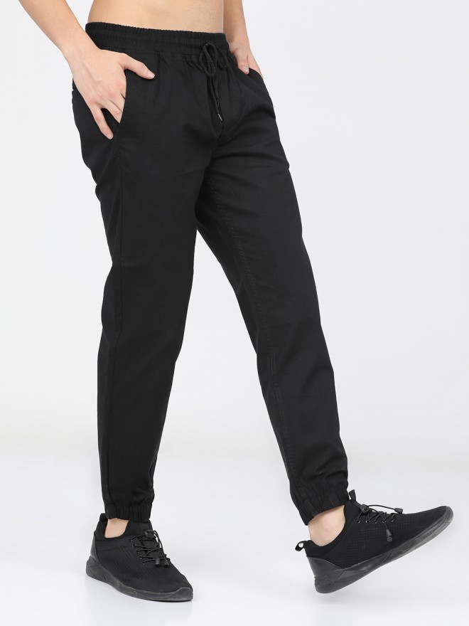 Buy Men Solid Regular Fit Black Jogger Pants Online - 720542 | Allen Solly