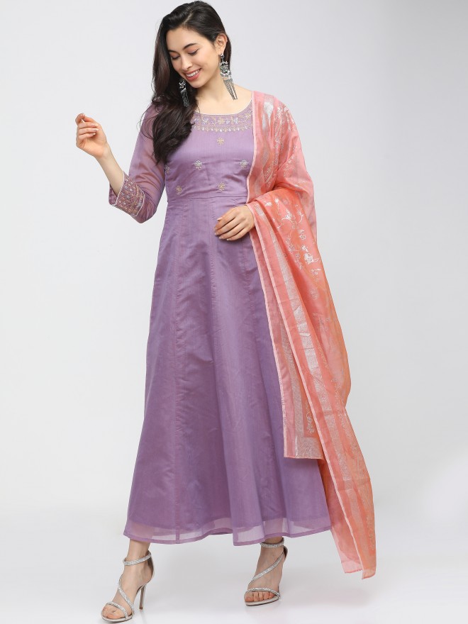 Buy Pink Dress Material for Women by FOURLEAF Online | Ajio.com