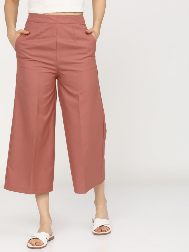 Day At The Office Brown Wide Leg Trousers – Shop the Mint