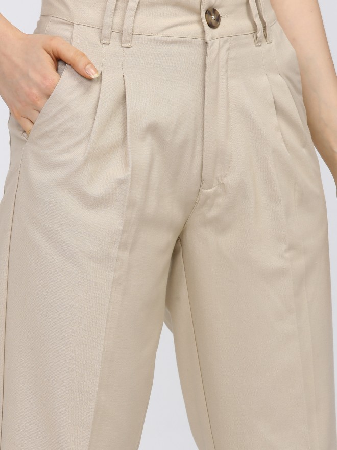 Buy Orchid Hues Women Beige Loose Fit Solid Joggers - Trousers for Women  11941188 | Myntra