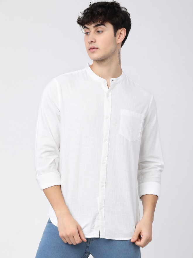 Buy Ketch White Slim Fit Solid Casual Shirt for Men Online at Rs.489 ...