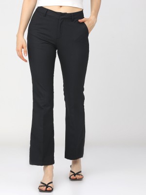 Buy Women Black Regular Fit Solid Casual Trousers Online  739090  Allen  Solly