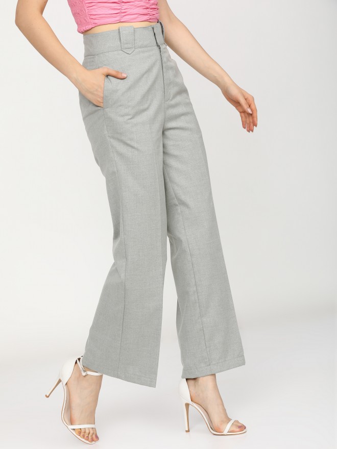 Real Bottom Regular Fit Women Grey Trousers  Buy Real Bottom Regular Fit  Women Grey Trousers Online at Best Prices in India  Flipkartcom