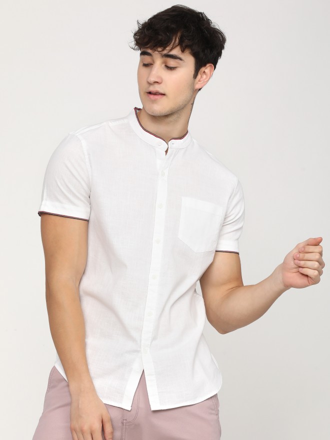 Buy Ketch White Slim Fit Solid Casual Shirt for Men Online at Rs.439 ...
