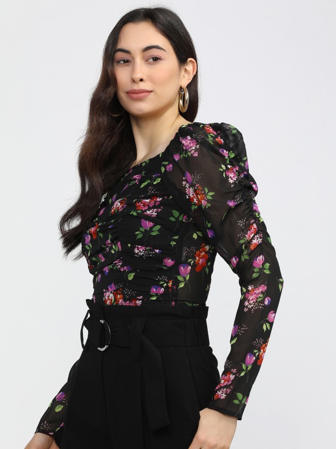 Buy Tokyo Talkies Black Floral Crop Top' for Women Online at Rs.454 - Ketch