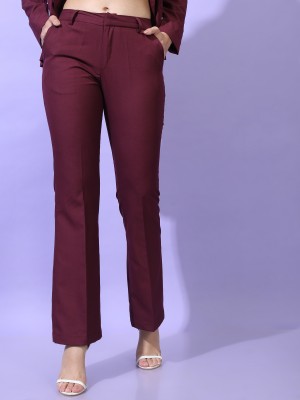 Solid Straight Fit Trousers