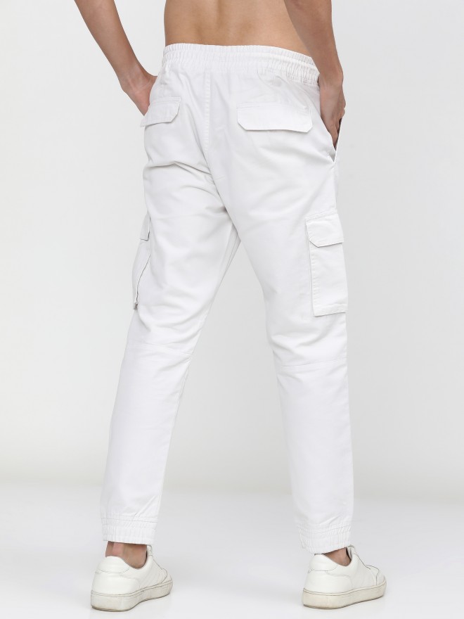 Buy Off White Trousers & Pants for Men by MAD OVER PRINT Online | Ajio.com