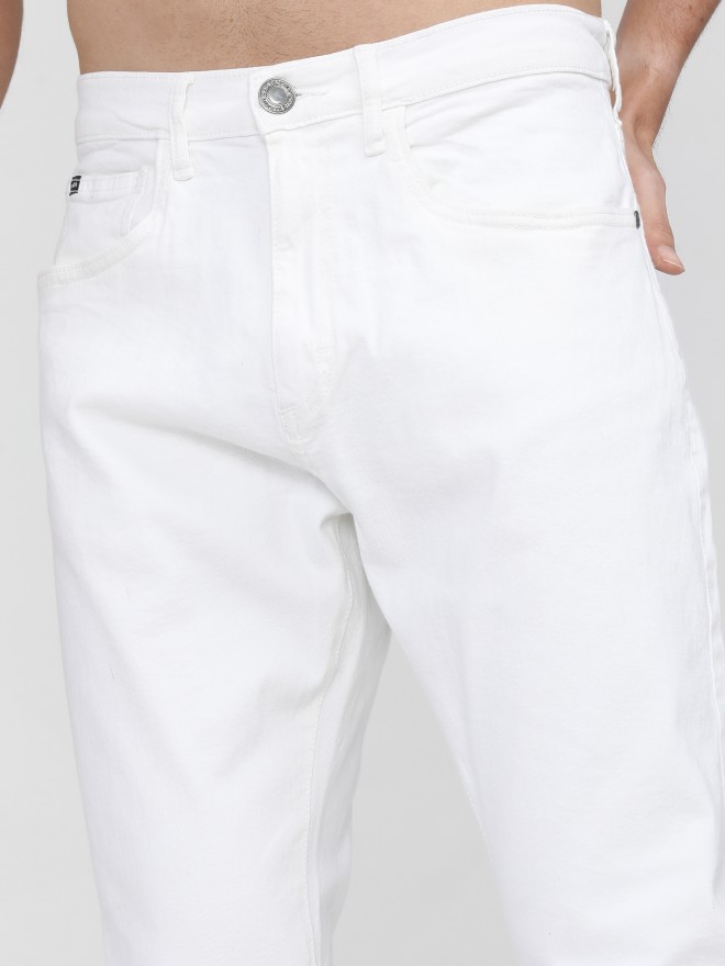 Buy Wholesale Men White Skinny Fit Mid Rise Mildly Stretchable Jeans