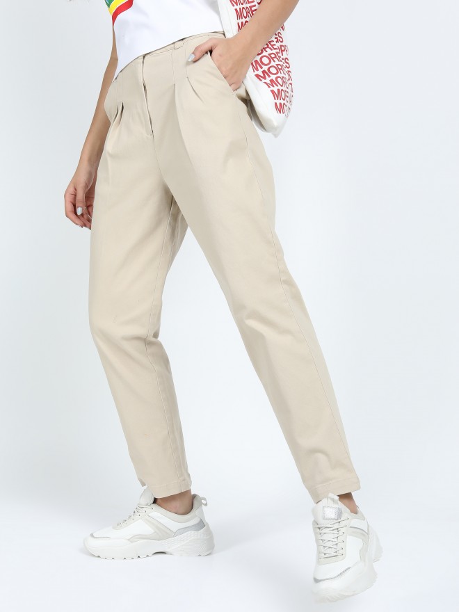 Buy Tokyo Talkies Beige Regular Fit Trouser for Women Online at Rs.731 -  Ketch