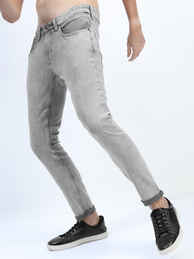 Buy Highlander Light Grey Slim Fit Stretchable Jeans for Men Online at ...