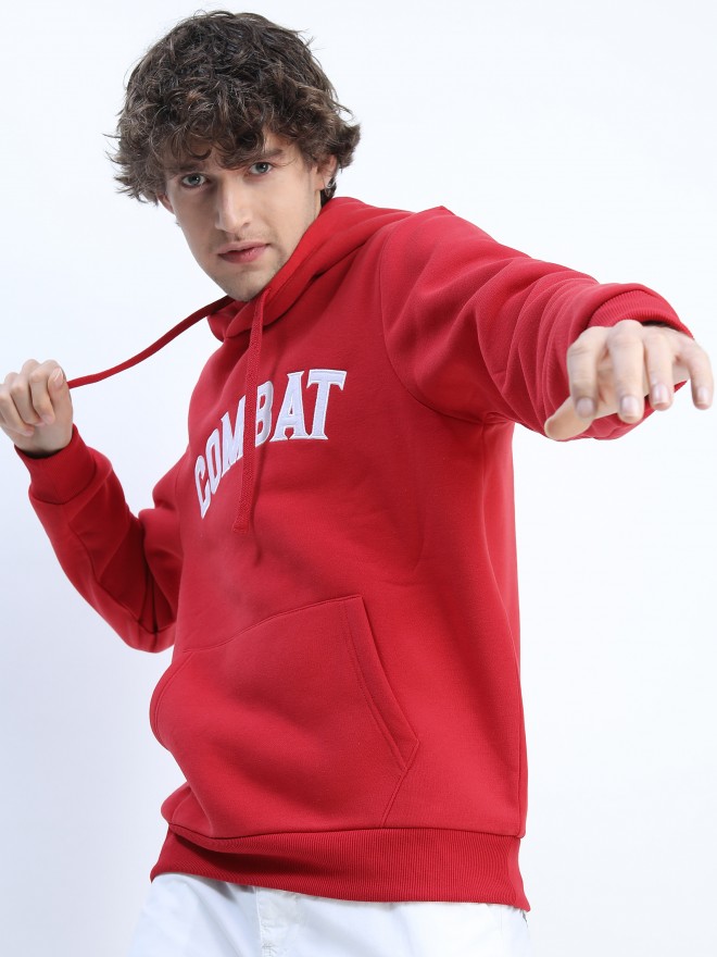 Mens Red Hoodies & Pullovers.