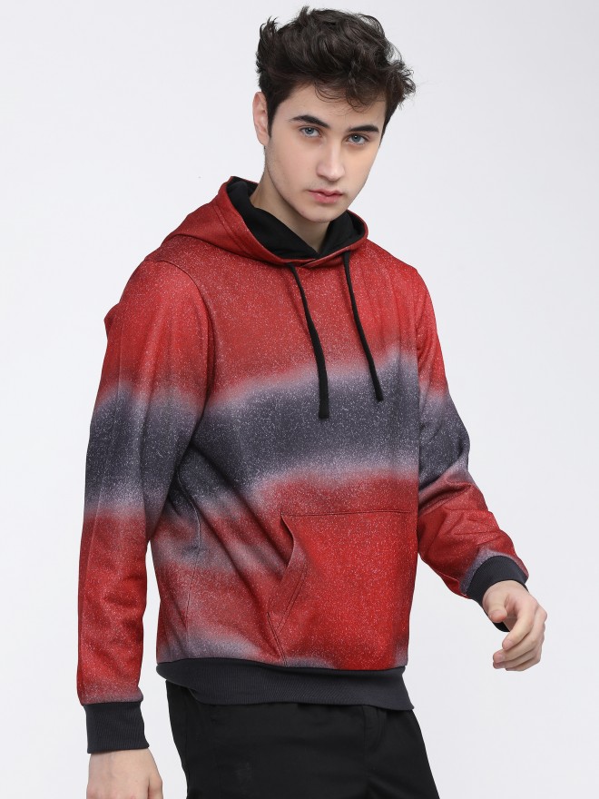 Buy Highlander Red/Black Hooded Pullover Sweat Shirt for Men Online at ...