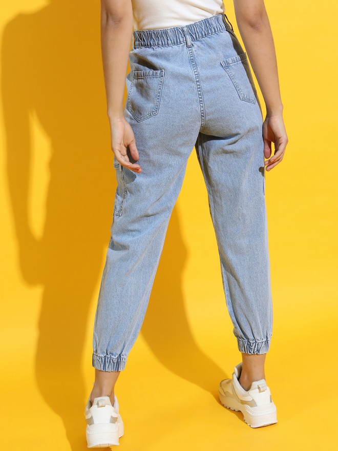 Women Denim Jogger, Jeans (free size for 34,36,38,40 waist all sizes)(blue