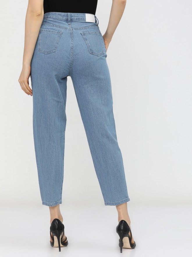 Amazon Brand - INKAST Women MOM Fit Jeans ICE Blue 26 : Amazon.in: Fashion-pokeht.vn