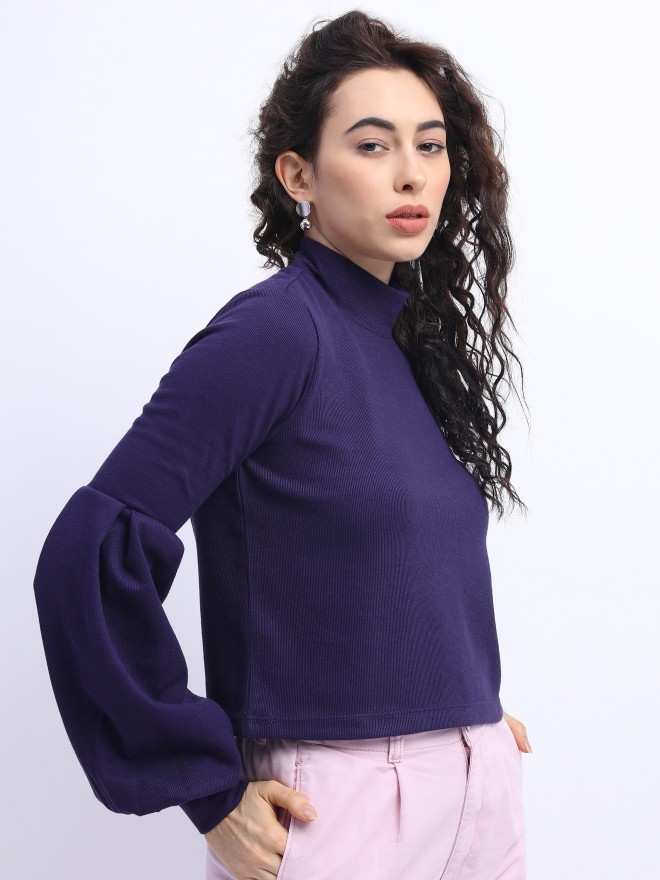 Buy Tokyo Talkies Purple Crop Top For Women Online At Rs459 Ketch 0217