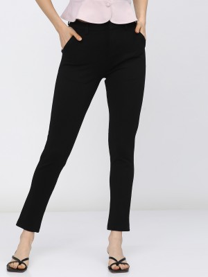 Solid Slim Fit Casual Trousers
