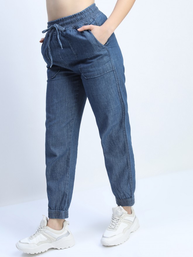 LegEase High Waisted Denim Joggers Redefine Comfort With The Incredible  Stretchiness And Softness - Denim Jogger Pants Women – LegEase™