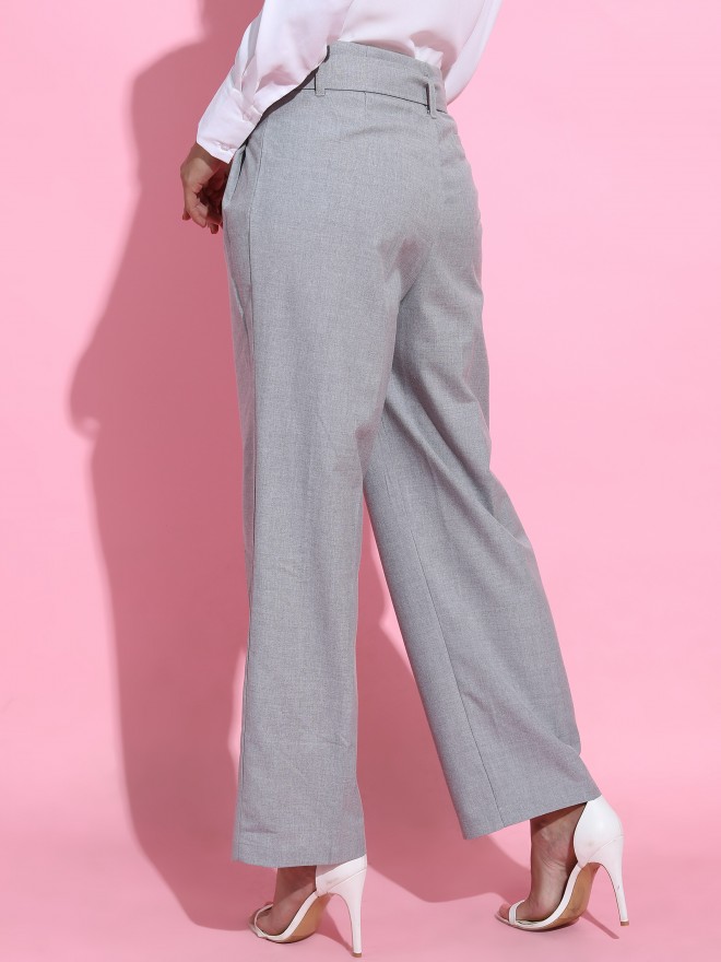 Buy Forever New Grey Checks Courtney Belted Pants for Women Online @ Tata  CLiQ