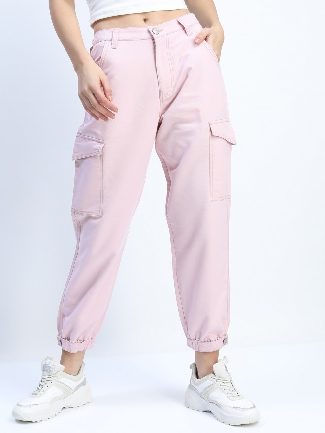 Buy Tokyo Talkies Pastel Pink Jogger Jeans for Women Online at Rs.729 -  Ketch