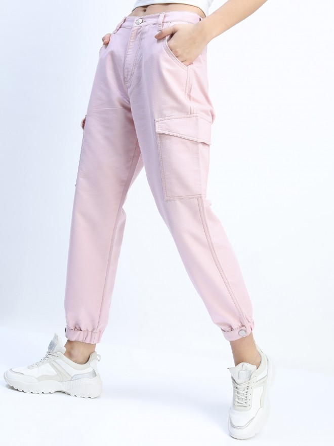 Buy Tokyo Talkies Pastel Pink Jogger Jeans for Women Online at Rs.729 -  Ketch