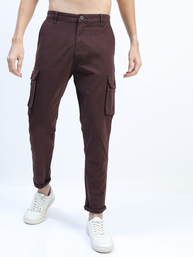 Buy Highlander Chocolate Slim Fit Cargos for Men Online at Rs.799 - Ketch