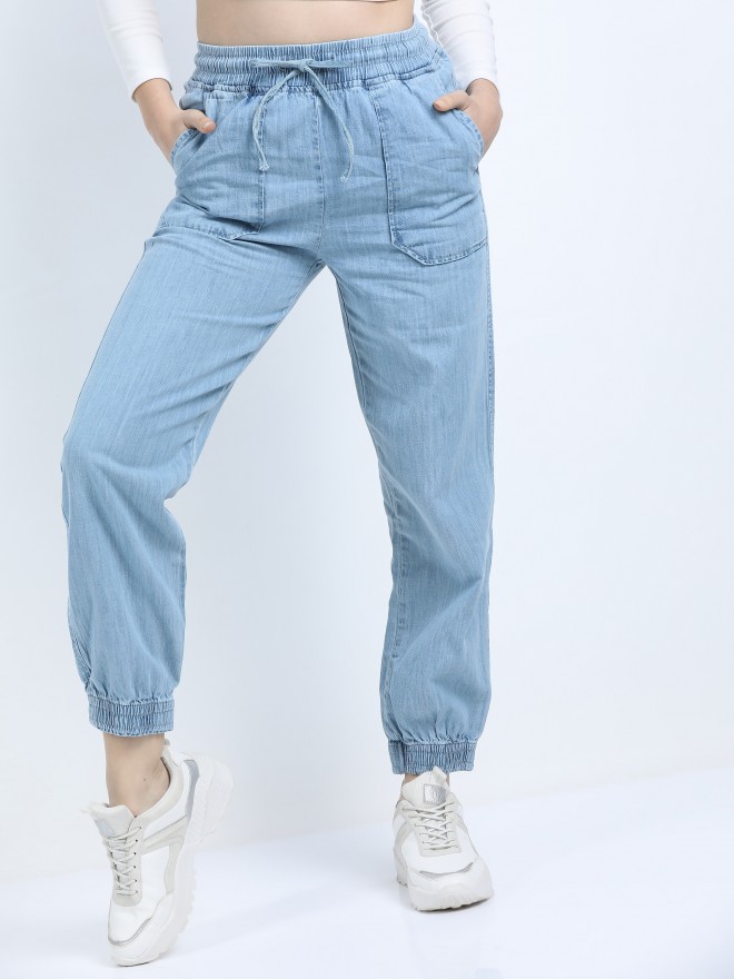 Buy Tokyo Talkies Light Blue Jogger Jeans for Women Online at Rs.659 ...