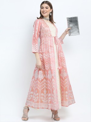 Printed A-Line Ethnic Dresses 