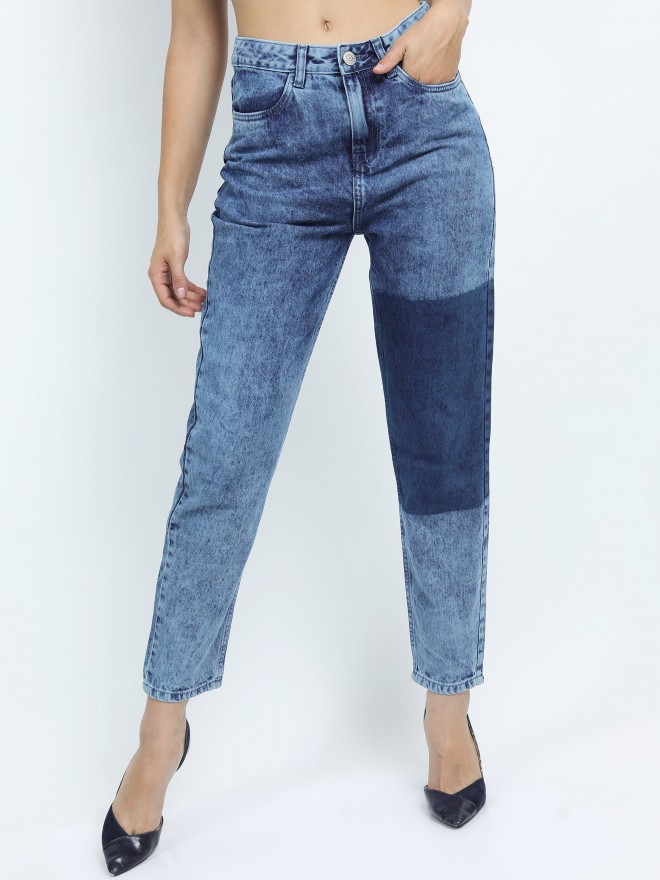 Buy Tokyo Talkies Blue Mom Fit Jeans for Women Online at Rs.689 - Ketch