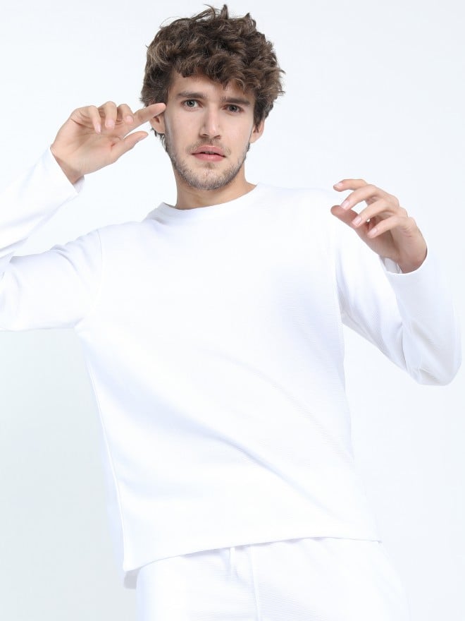 White full sleeve outlet t shirt online shopping