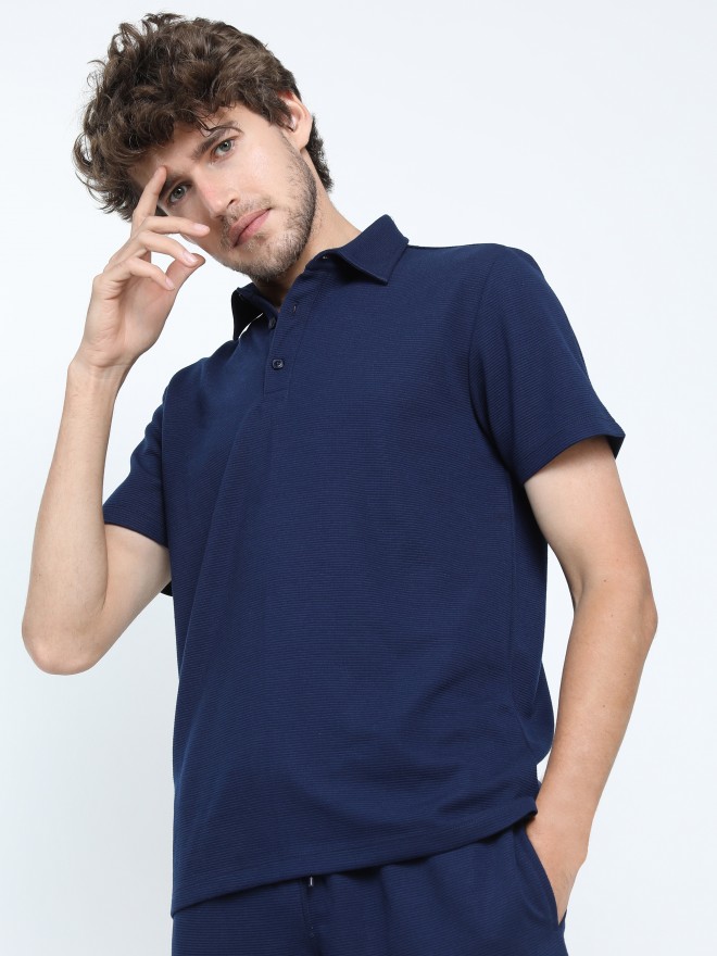 Buy Ketch Navy Polo Neck Short Sleeve T Shirt For Men Online At Rs399 Ketch 1644