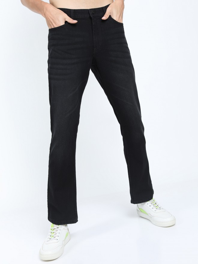 Buy Ketch Black Straight Fit Stretchable Jeans for Men Online at