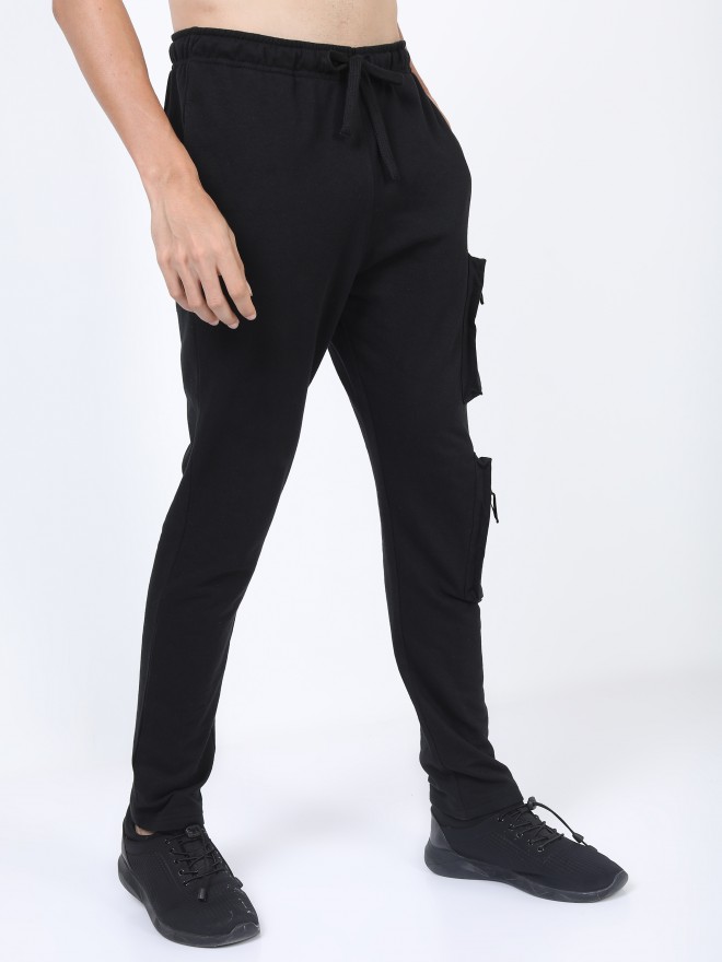 Highlander Men Black Slim Fit Track Pants