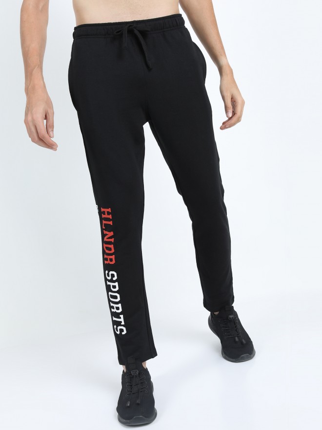 Highlander Men Black Slim Fit Track Pants