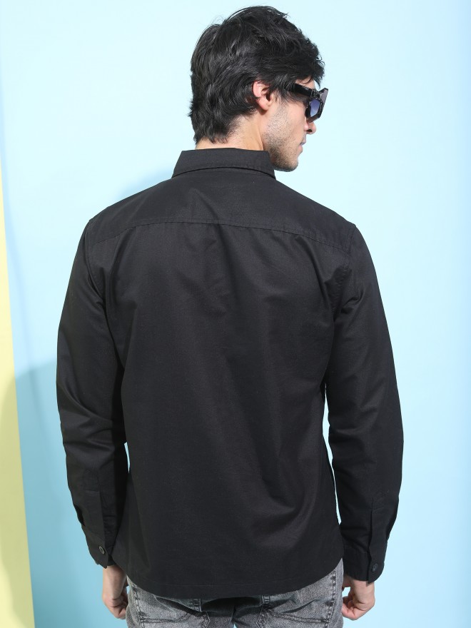 Buy Ketch Black Solid Slim Fit Casual Shirt for Men Online at Rs.519 ...