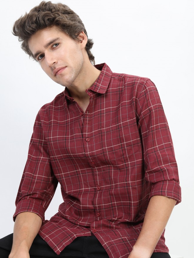 Red check shirt matching hot sale pant