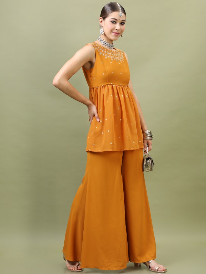 Shop Palazzo Pants With Short Kurta for Women Online from India's Luxury  Designers 2024