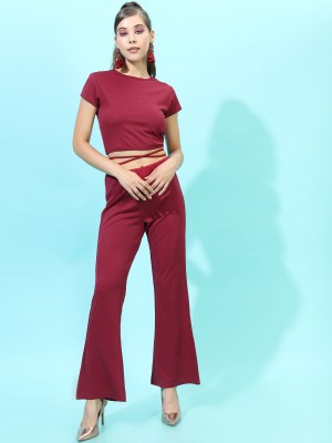 Women Crop Top with Trouser Co-ords
