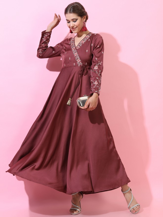Maroon Color Zari Weaving Work Narayan Pet Cotton Dress – Yana Fab