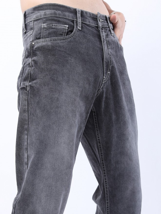 Highlander Men Grey Straight Fit Clean Look  Jeans 