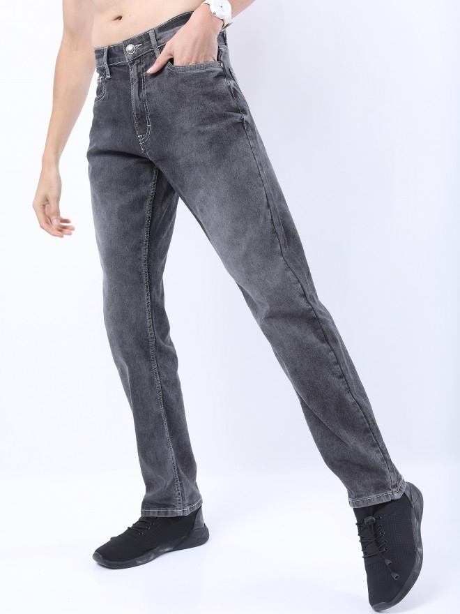 Highlander Men Grey Straight Fit Clean Look  Jeans 