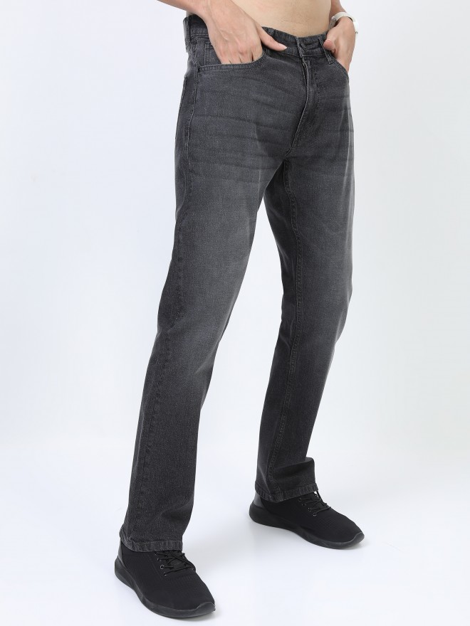 Buy Highlander Charcoal Straight Fit Stretchable Jeans for Men Online ...