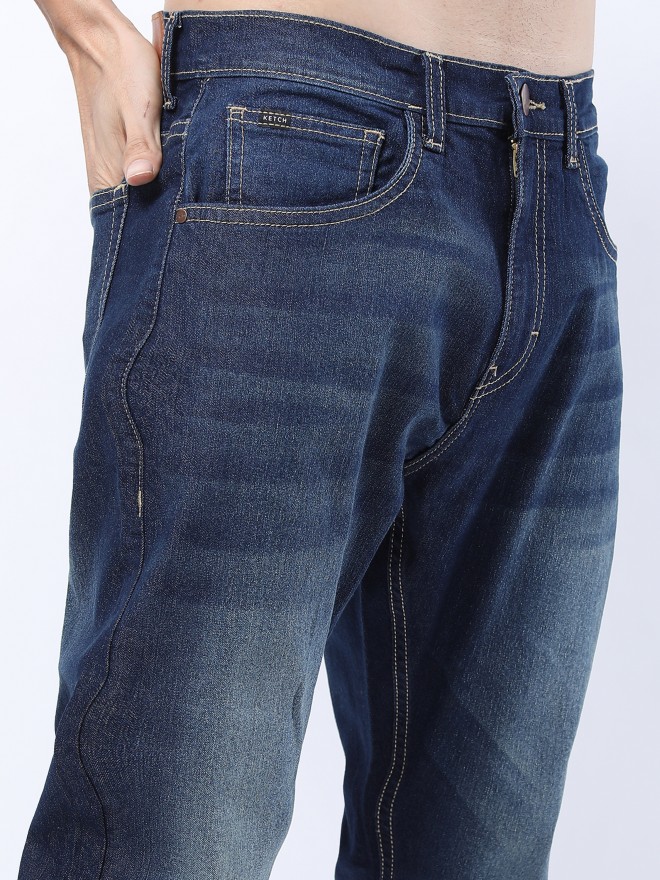 Buy Ketch Indigo Bootcut Stretchable Jeans for Men Online at Rs.639 - Ketch