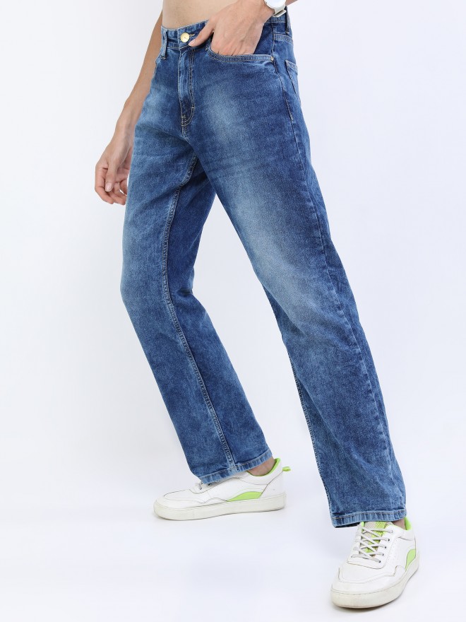 Ketch Men Blue Straight Fit Clean Look  Jeans 