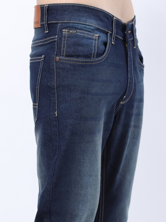 Ketch Men Blue Tapered Fit Clean Look  Jeans 